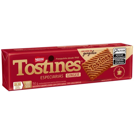 Biscoito caramelizado nestle 150g tostines especiarias ginger