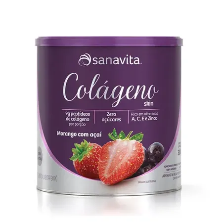 Colágeno Skin Morango 300g