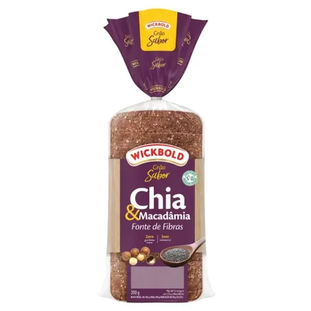 PAO DE FORNO WICKBOLD QUIN. CHIA E LIN 5ZEROS 350G QUIN. CHIA E LIN
