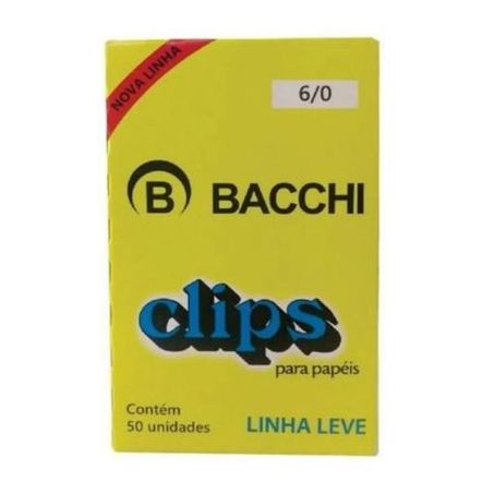CLIPS N.6/0 GALVANIZADO BACCHI LINHA LEVE CAIXA C/50UN