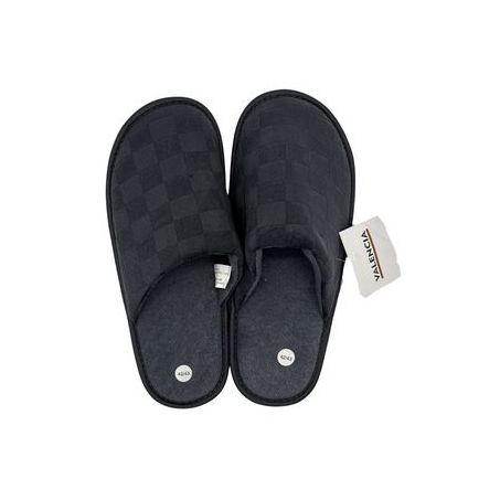 Chinelo Pantufa Valencia Masculina Xadrez Cinza