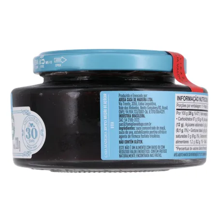 Geleia de Uva Casa Madeira Zero Adição de Açúcar Pote de Vidro 220gr 360-11