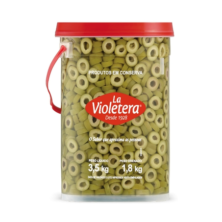 Azeitona La Violetera Verde Fatiada 1.8Kg