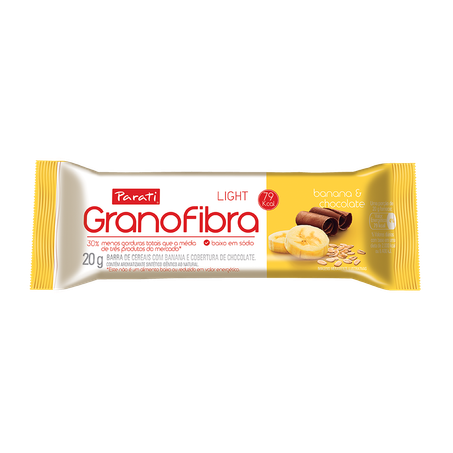 Barra de cereal grano fibra light banana chocolate 20g