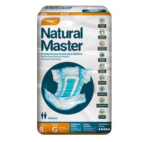 FRALDA GERIÁTRICA NATURAL MASTER G 8 UNIDADES