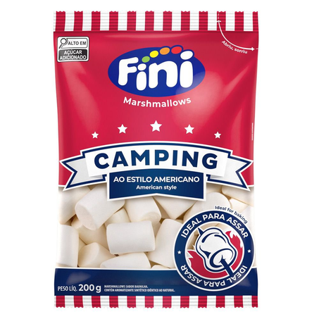 Marshmallow Fini Camping Pacote com  200G 