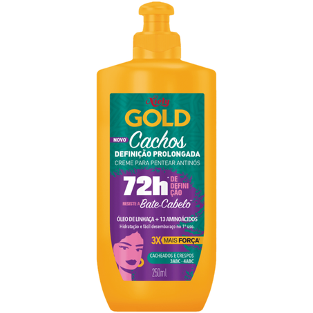 Creme pentear niely gold 250ml cachos definicao prolongada