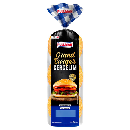 Pão Pullman 420g - Hambúrguer - Com Gergelim