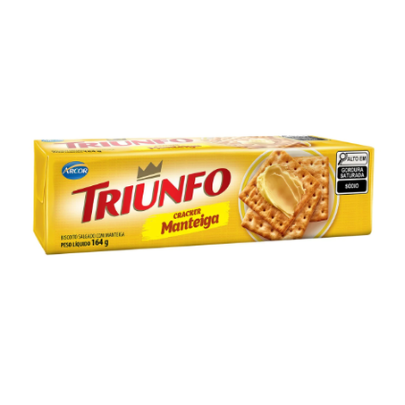 BISC.CREAM CRACKER TRIUNFO 164G MANTEIGA