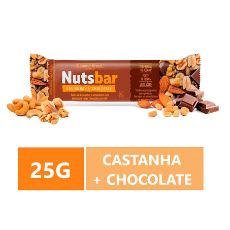 Barra de Cereal Nuts Bar Castanhas e Chocolate 25G