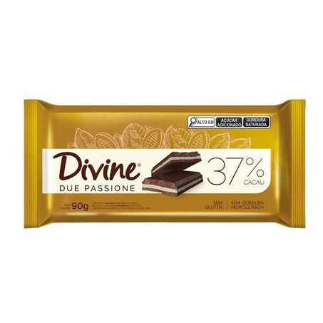 Chocolate divine 90g 37% recheado branco