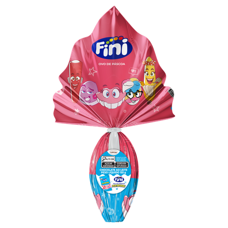 Ovo de Páscoa Fini Topcau Chocolate ao Leite com recheio Fini Dentaduras 140g