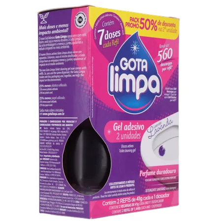 Gel adesivo sanitário gota limpa lavanda 41g 360-31