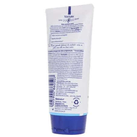 Creme hidratante nivea para mãos antibacteriano 3 em 1 bisnaga 75g 360-22