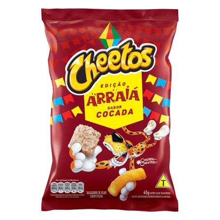 SALGADINHO CHEETOS 45G EDIÇÃO ARRAIÁ SABOR COCADA