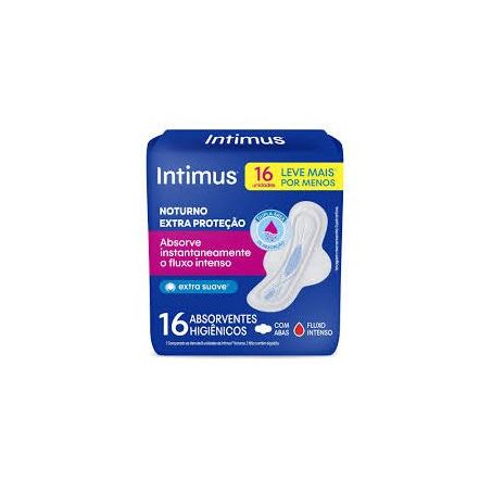 Absorvente intimus noturno ultra proteção com abas c/8
