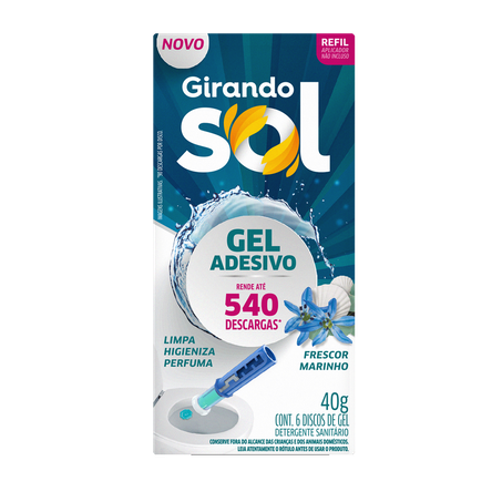 Gel sanitário refil girando sol frescor marinho aplicador + refil 40g