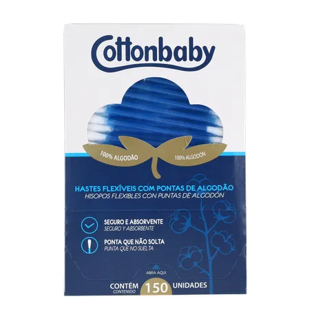 HASTE FLEXÍVEL COTTONBABY CX 150UN
