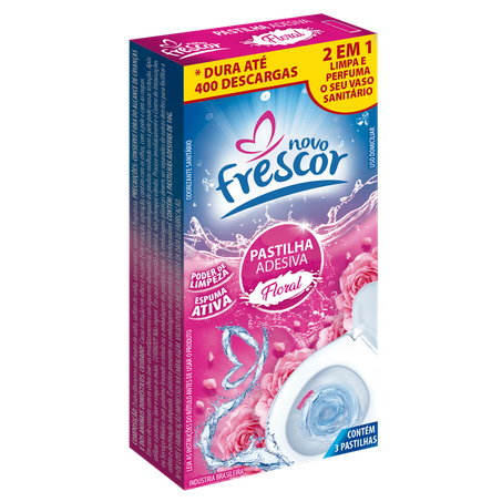 Pastilha adesiva sanitária floral frescor c/3