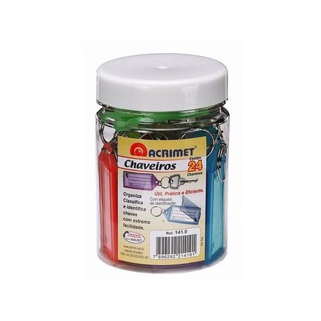 CHAVEIRO PLÁSTICO ACRIMET SORTIDO C/24UN
