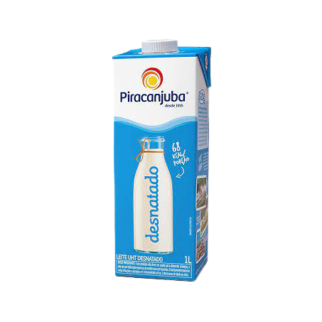 LEITE PIRACANJUBA DESNATADO 1L 12UN