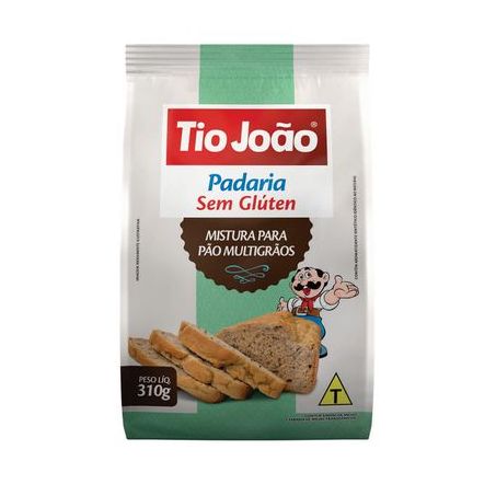 Mistura Para Pão Multigrãos Tio João Sem Glúten Sem Lactose Pacote 310G