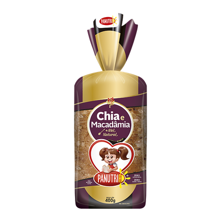 Pão Integral Chia e Macadâmia Panutrir 400g