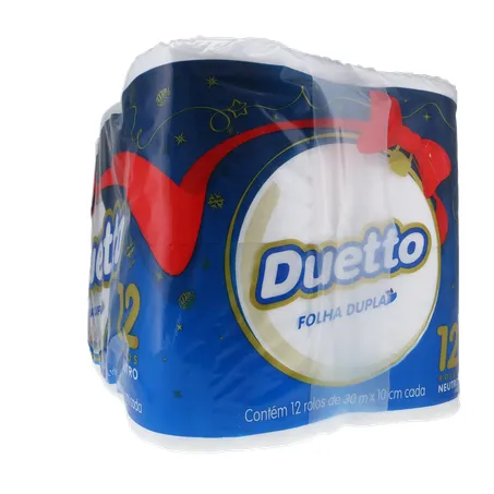Papel higiênico duetto folha dupla 12x30m neutro 360-7
