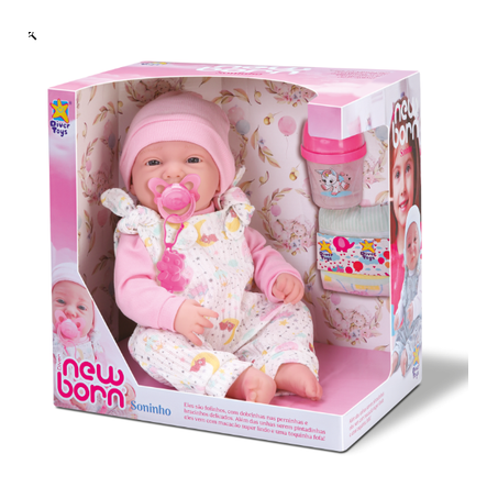 BONECA DIVERTOYS NEW BORN SININHO MENINA REF.8334
