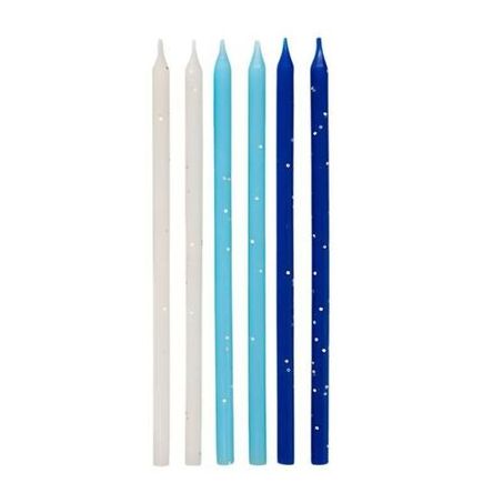Vela Palito Azul Degrade Regina Com 6 Unidades
