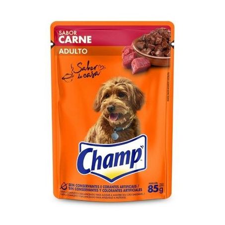 Ração Úmida Champ para Cães Adultos Sabor Caseiro Carne 85g