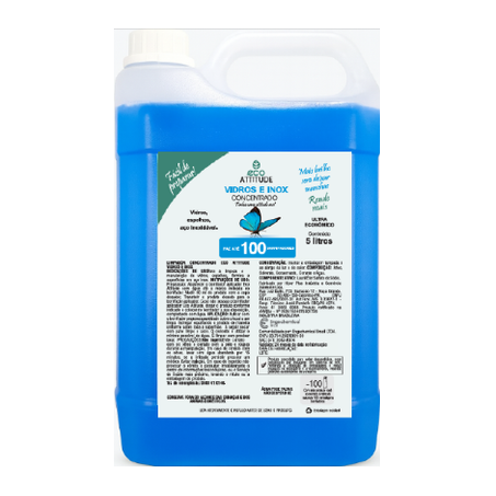 LIMPA VIDROS E INOX CONCENTRADO 1:10 5L ECO ATTITUDE