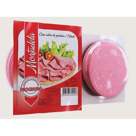 MORTADELA FATIADA C/GORDURA PROGRESSO 500 G       