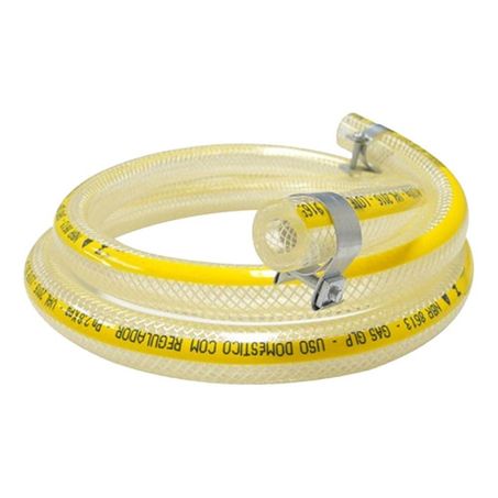 MANGUEIRA Q ÚTIL 1,20MM P/GÁS C/2 ABRAÇADDEIRAS