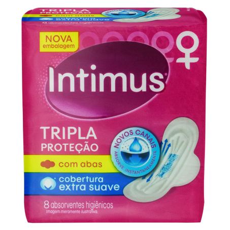 ABSORVENTE INTIMUS GEL C/ ABAS TRIPLA PRO COBE SUAVE 08UN