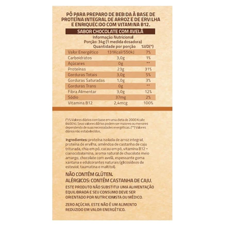 True Vegan Chocolate com avelã 418g 360-3