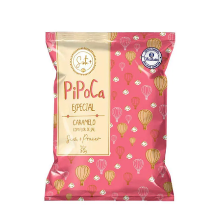 Pipoca doce sinta 50gr caramelo e flor sal