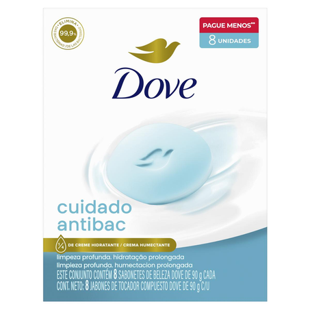 Sabonete Dove Antibacteriano 90g - Com 8 Unidades - Leve Mais, Pague Menos