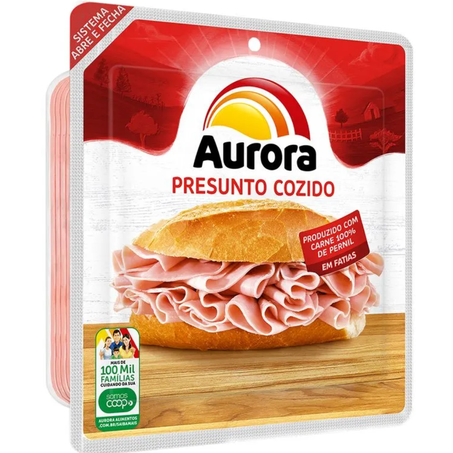 Presunto fatiado cozido aurora 180g s/gordura