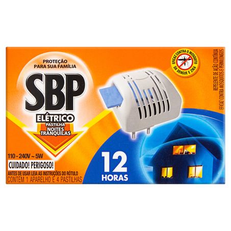 Kit 1 aparelho + 4 repelente elétrico pastilha sbp noites tranquilas