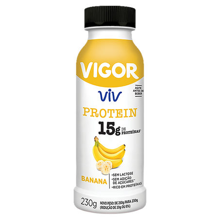 IOGURTE VIGOR VIV PROTEIN SEM LACTOSE BANANA PET 230G