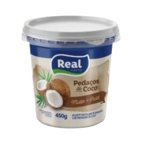 Iogurte real lacto com pedaços de frutas de coco 450g