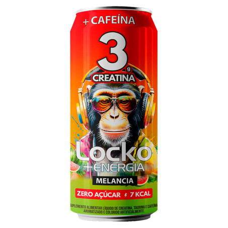 Suplemento Energético com Creatina Locko Sabor Melancia Zero Açúcar 473ml