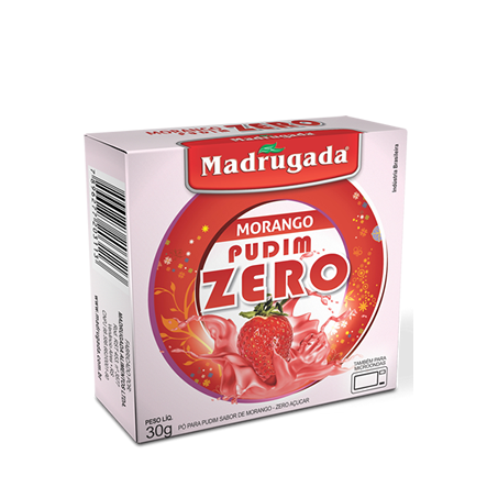 Pudim em pó madrugada zero morango 30g