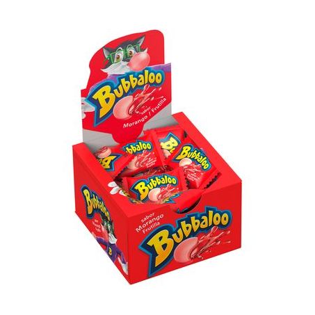 Chicle bubbaloo morango caixa 330g