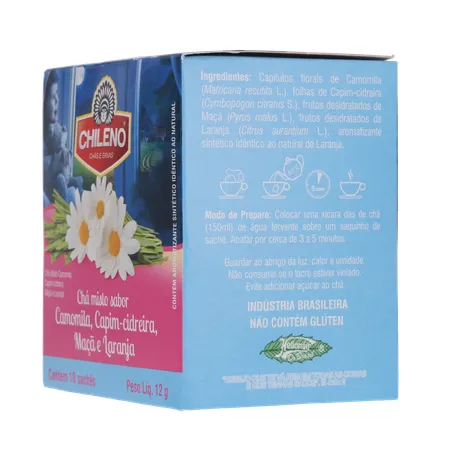 Chá Misto Chileno Camomila, Capim-Cidreira, Maçã e Laranja Sachê 1.2gr - Caixa com 10un - 12gr 360-24