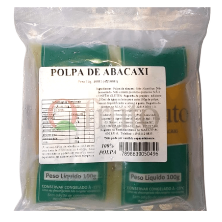 Polpa fruta qfruto abacaxi sache 400g
