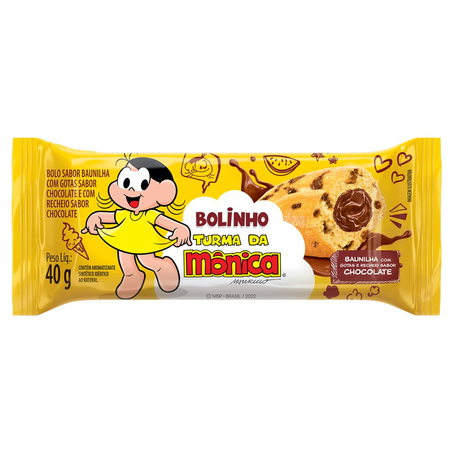 Bolinho Casa Suíça 40g - Turma da Mônica - Gotas de Chocolate