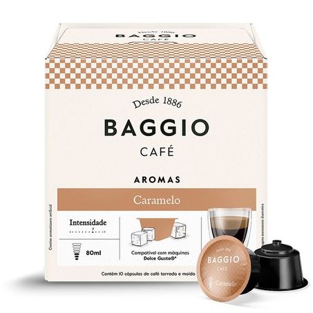Cafe baggio capsula 85g caramelo com 10 para dolce gusto