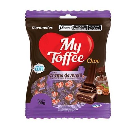 BALA CARAMELO MY TOFFEE CHOCOLATE RECHEI AVELÃ 90G